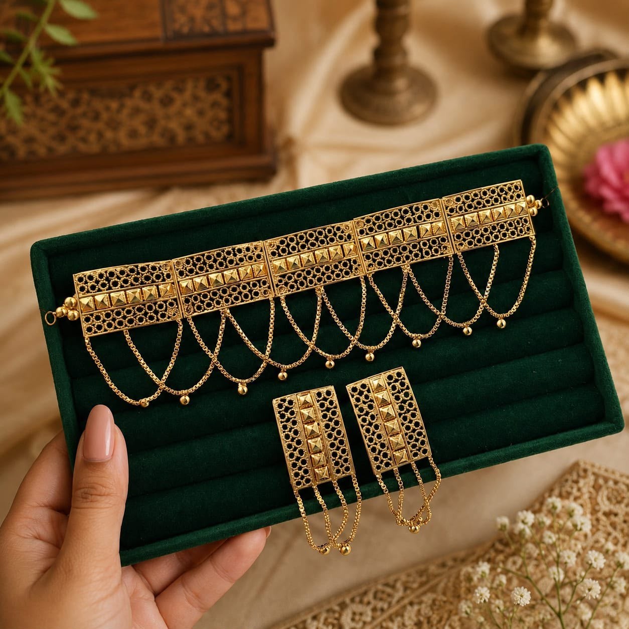 Naksha Heritage Brass Choker Set